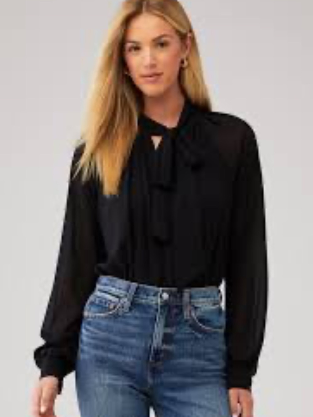 WAYF x Sara Walker Bow Georgette Blouse